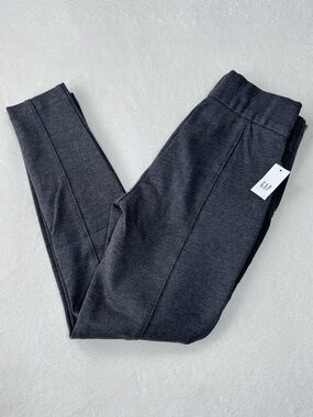 NWT GAP Side-zip Ponte Leggings High Rise Centre Seam Skinny Pants Charcoal Grey